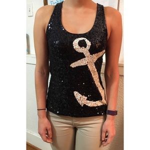 J.Crew Anchor Sequin Tank Top